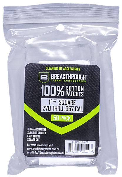 Breakthrough Clean BTCPS13450 Square Patches 270/357 Cal 1.75" 50 Pack