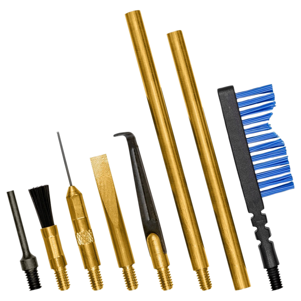 Otis FG932 Brass Scraper Tool Set MSR/AR Multi-Caliber Pieces Brass Nylon Bristles