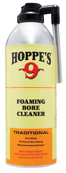 Hoppe's 908 No. 9 Bore Cleaner Foam Style Cleaner Removes Copper & Powder Residue  12 oz. Spray Bottle