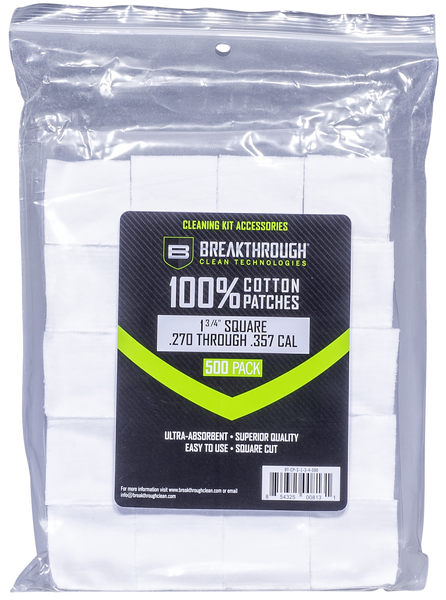 Breakthrough Clean BTCPS134500 Square Patches 270/357 Cal 1.75" 500 pieces