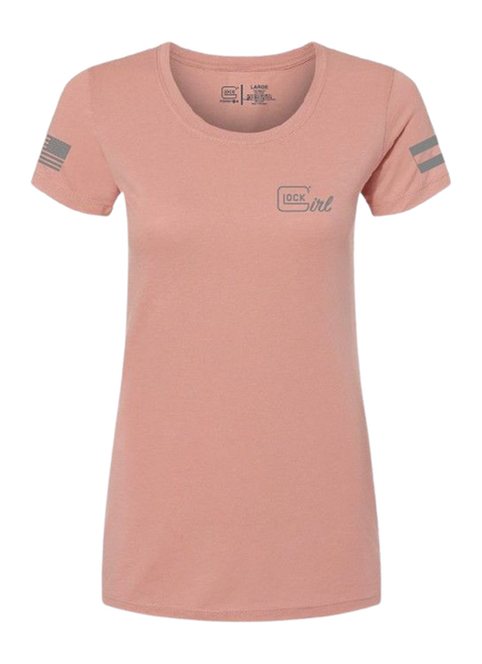 GLK AP96363 GLOCK GIRL FLAG TEE M   PINK