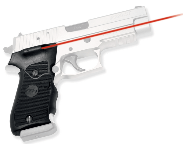 Crimson Trace 011100 Lasergrips  Fits Sig Sauer P220, Red Laser 633nM Wavelength 5mW Output, Black Polymer