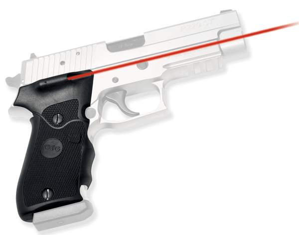 Crimson Trace 011100 Lasergrips  Fits Sig Sauer P220, Red Laser 633nM Wavelength 5mW Output, Black Polymer