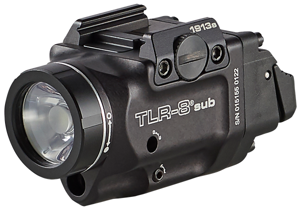 Streamlight 69418 TLR-8 Sub Gun Light with Red Laser  Black Anodized 500 Lumens White LED 1913 Short Railed Pistol
