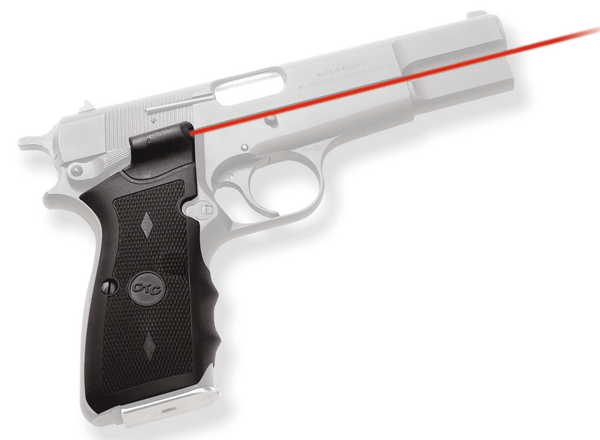 Crimson Trace 011170 Lasergrips  Fits Browning Hi-Power, Red Laser 633nM Wavelength 5mW Output, Black Polymer