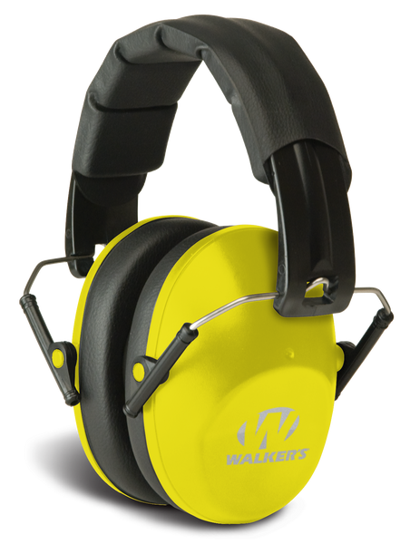 Walker's GWPFPM1YL Pro Low Profile Passive Muff 22 dB Over the Head Black/Yellow Polymer