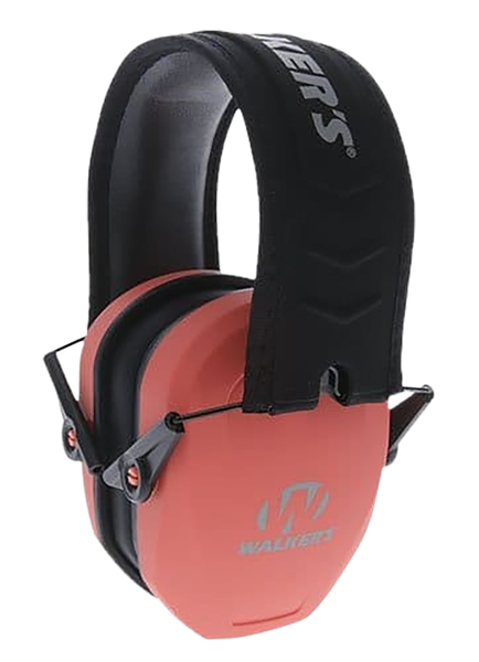 Walker's GWPRSMPASCOR Razor Slim Passive Muff 27 dB Over the Head Coral/Black Polymer