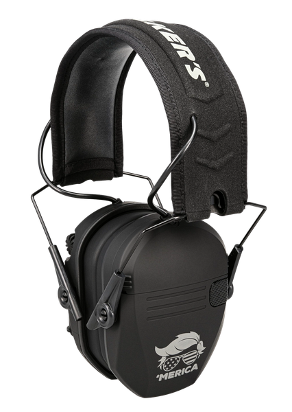 Walker's GWPRSEMT24MERBLK Razor Merica Muffs 23dB Over the Head Black
