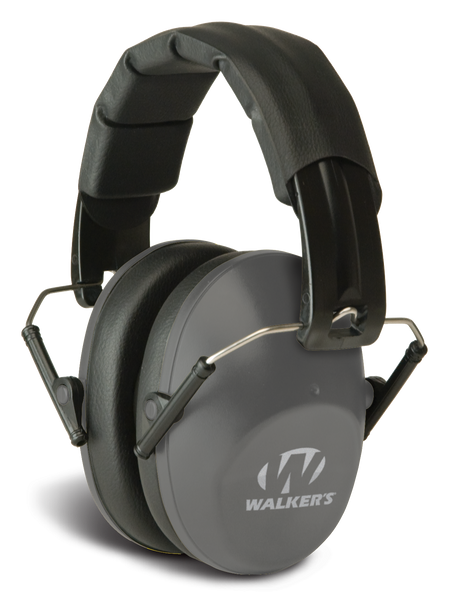 Walker's GWPFPM1GY Pro Low Profile Passive Muff 22 dB Over the Head Gray/Black Polymer