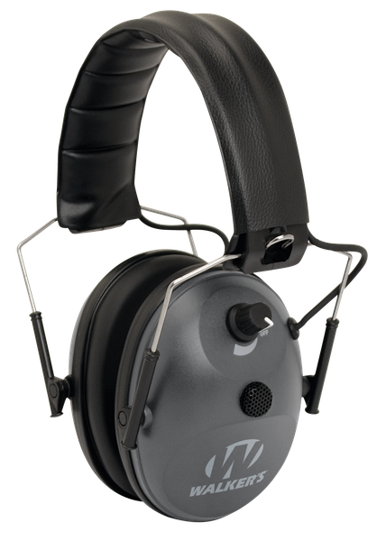 Walker's GWPWLK1MEM Single Mic Electronic Muff 24 dB Over the Head Gray/Black Polymer