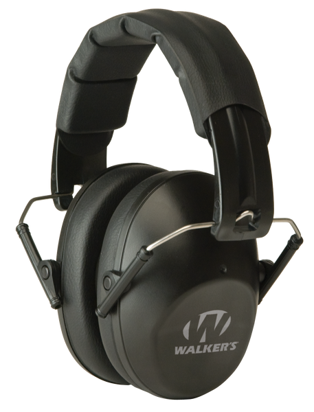 Walker's GWPFPM1 Pro Low Profile Folding Passive Muff 22 dB Over the Head Black Polymer