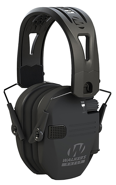 Walker's GWPRSEMRH RAZR Razor Tacti-Grip 23 dB Over the Head Black Polymer