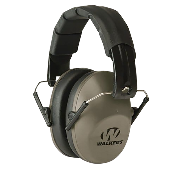 Walker's GWPFPM1FDE Pro Low Profile Folding Passive Muff 22 dB Over the Head Flat Dark Earth/Black Polymer