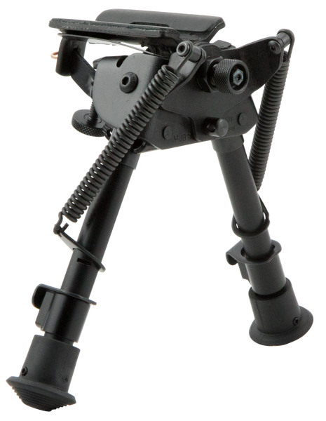 Harris Bipods S-BRM Swivel BR Swivel Stud, 6-9", Black Steel/Aluminum, Notched Legs, Rubber Feet