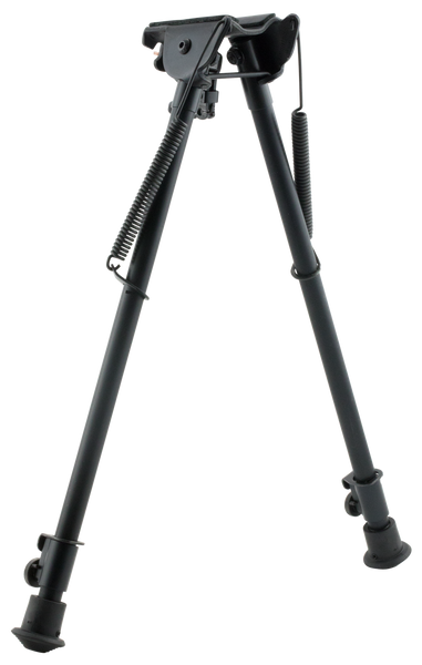 Harris Bipods H1A2 Non-Swivel H Swivel Stud, 13.50-23" Black Steel/Aluminum, Rubber Feet