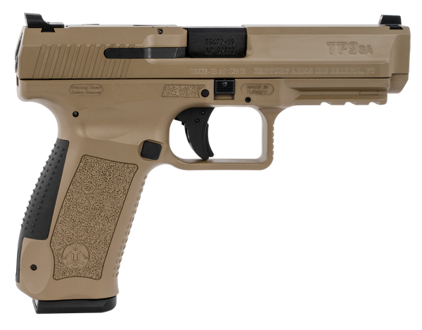 Canik HG4863DN TP9SA Mod.2 9mm Luger 18+1 4.46" Black Match Grade Barrel, Flat Dark Earth Serrated Steel Slide & Polymer Frame w/Picatinny Rail, Black Interchangeable Backstrap Grip