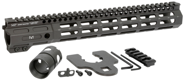 Midwest Industries MINF135 Night Fighter  13.50" M-LOK Black Hardcoat Anodized Aluminum Includes Barrel Wrench, Nut, & 5 Slot Rail