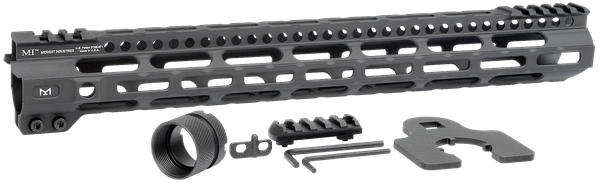 Midwest Industries MICRLW15 Combat Lightweight AR-15 Black Hardcoat Anodized Aluminum/Polymer 15" Picatinny/M-LOK