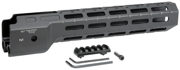 Midwest Industries MICRPC9 Combat  Ruger PC9 M-Lok Handguard Black Hardcoat Anodized 6061-T6 Aluminum 12"