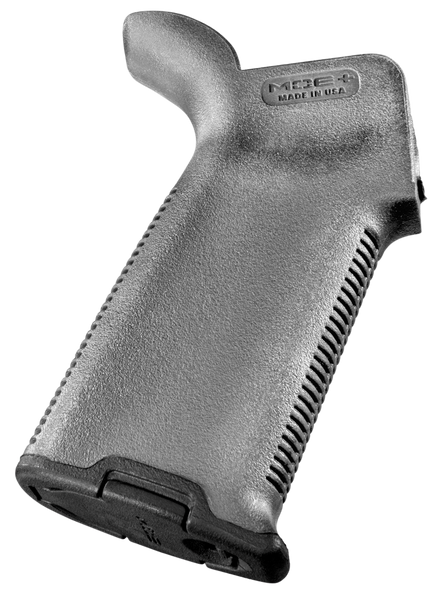 Magpul MAG416GRY MOE+ Grip Gray Textured Polymer w/Rubber Overmold, Fits AR-15/AR-10/M16/M4/M110/SR25