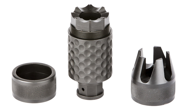 Spikes Tactical SAKB0100 Barking Spider2 Muzzle Brake Black Nitride 4140 Chromoly Steel with 1/2"-28 tpi Threads, 3.75" OAL & 1.40" Diameter for 5.56x45mm NATO