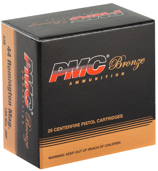 PMC 44B Bronze  44RemMag 180gr Jacketed Hollow Point 25 Per Box/20 Case