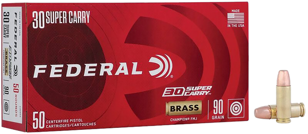 Federal C3090A Champion Training 30SuperCarry 90gr Full Metal Jacket 50 Per Box/20 Case