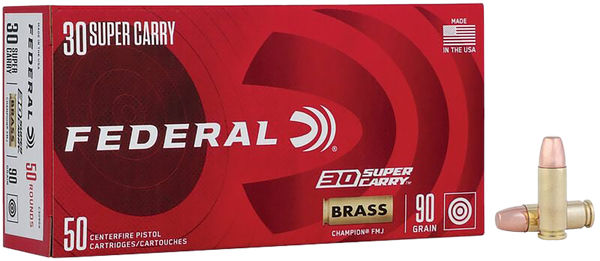 Federal C3090A Champion Training 30SuperCarry 90gr Full Metal Jacket 50 Per Box/20 Case