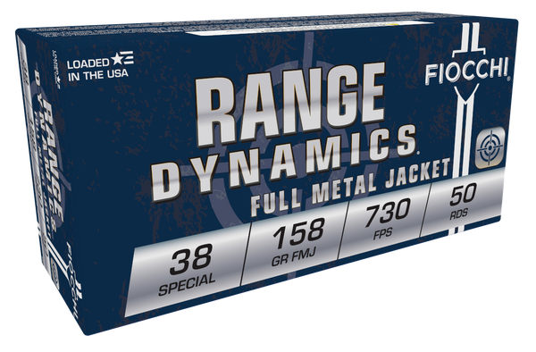 Fiocchi 38G Range Dynamics  38Special 158gr Full Metal Jacket 50 Per Box/20 Case