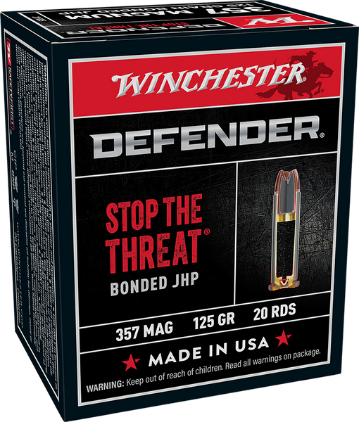 Winchester Ammo S357MPDB Defender  357Mag 125gr Bonded Jacket Hollow Point 20 Per Box/10 Case