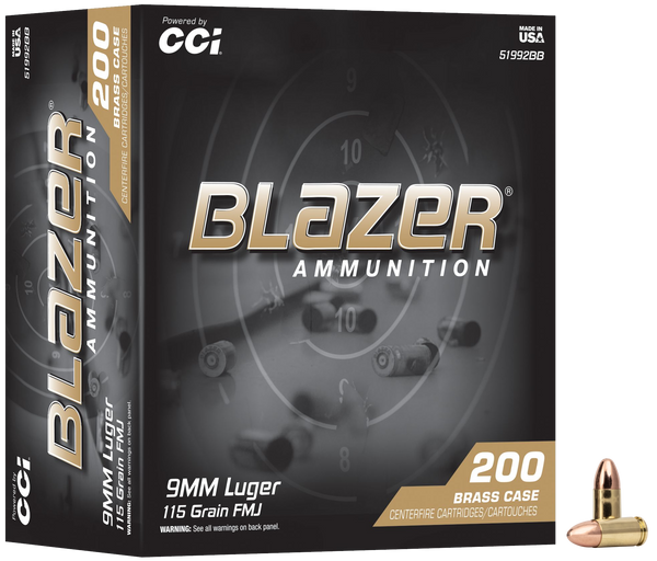 CCI 51992BB  BLAZER BRASS  9MM  115GR  200/5