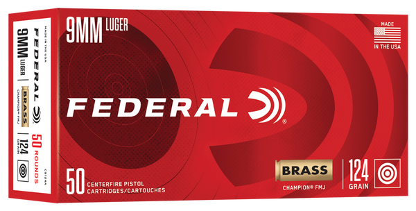 Federal C9124A   9mmLuger 124gr Full Metal Jacket 50/Box