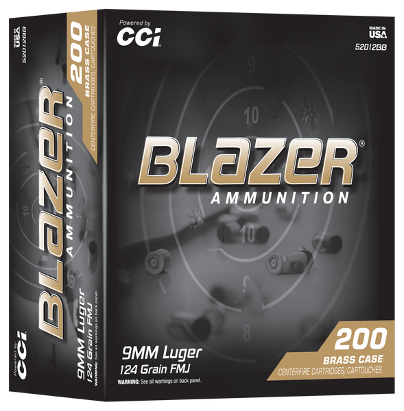 CCI 52012BB  BLAZER BRASS  9MM  124GR  200/5