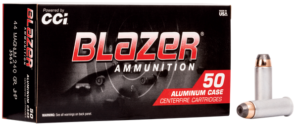 CCI 3564 Blazer Handgun 44Rem Mag 240gr Jacketed Hollow Point 50 Per Box/20 Case
