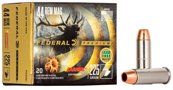 Federal P44XB1 Premium  44RemMag 225gr Barnes Expander BRX 20 Per Box/10 Case