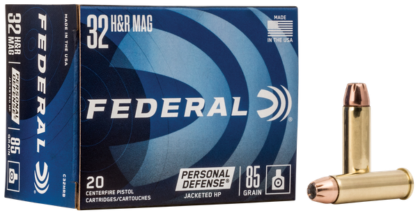 Federal C32HRB Personal Defense  32H&R Mag 85gr Jacketed Hollow Point 20 Per Box/25 Case