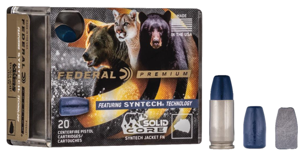 Federal P40SHC1 Premium  40S&W 200gr Solid Core Synthetic Flat Nose 20 Per Box/10 Case