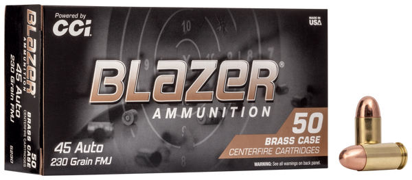 CCI 5230 Blazer Brass Handgun 45ACP 230gr Full Metal Jacket 50 Per Box/20 Case
