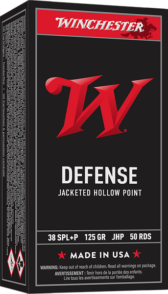 Winchester Ammo USA38JHP USA  38Special+P 125gr Jacketed Hollow Point 50 Per Box/10 Case