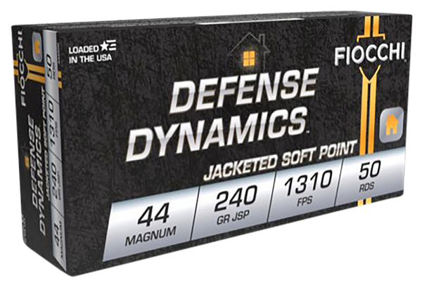 Fiocchi 44A500 Defense Dynamics  44RemMag 240gr Jacketed Soft Point 50 Per Box/10 Case
