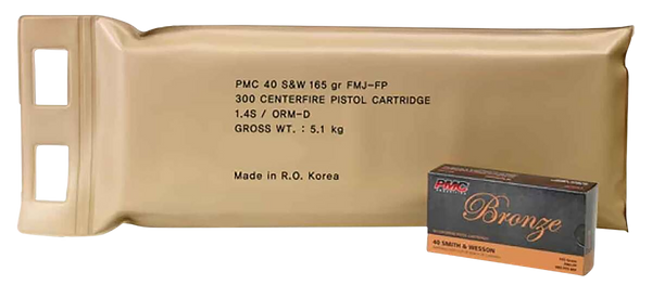 PMC 40DBP Bronze Battle Pack 40S&W 165gr Full Metal Jacket 300 Per Box/3 Case
