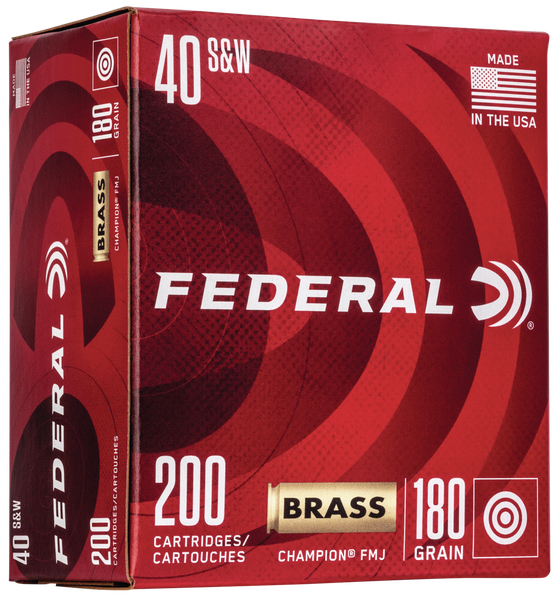 Federal WM52232 Champion Training 40S&W 180gr Full Metal Jacket 200 Per Box/5 Case
