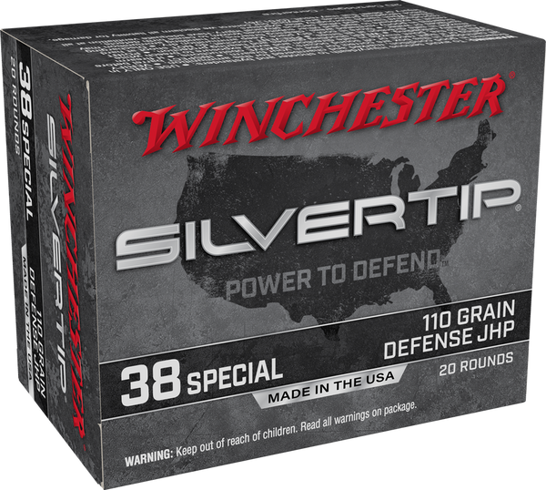 Winchester Ammo W38ST Silvertip  38Special 110gr Silvertip Jacket Hollow Point 20 Per Box/10 Case