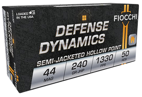 Fiocchi 44D500 Defense Dynamics  44RemMag 240gr Jacketed Hollow Point 50 Per Box/10 Case