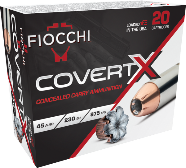 Fiocchi 45CCWB CovertX  45Auto 230gr Jacketed Hollow Point 20 Per Box/10 Case