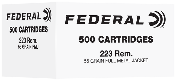 Federal FC223F500   223Rem 55gr Full Metal Jacket 500 Per Box/2 Case