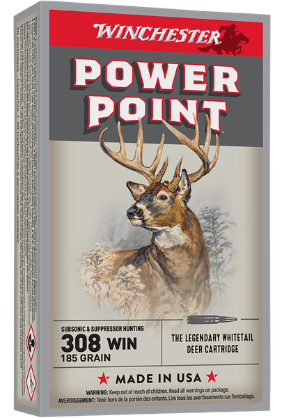 Winchester Ammo X308SUBX Power-Point  308Win 185gr 20 Per Box/10 Case