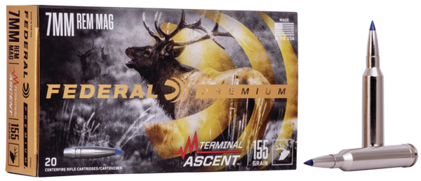 Federal P7RTA1 Premium Terminal Ascent 7mmRemMag 155gr 20 Per Box/10 Case