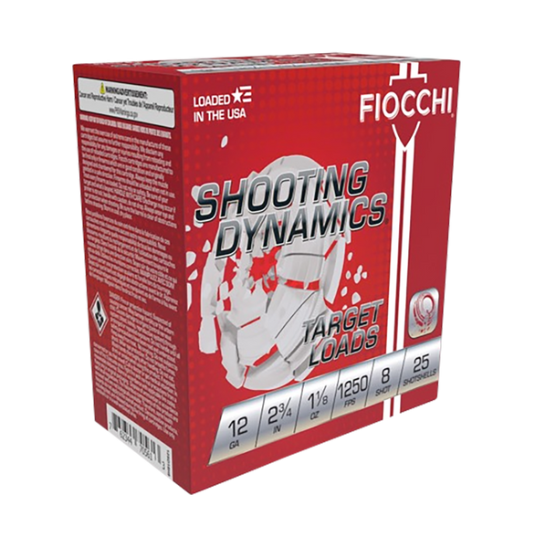 Fiocchi 12SD18X8 Shooting Dynamics  12Gauge 2.75" 1 1/8oz 8Shot 25 Per Box/10 Case
