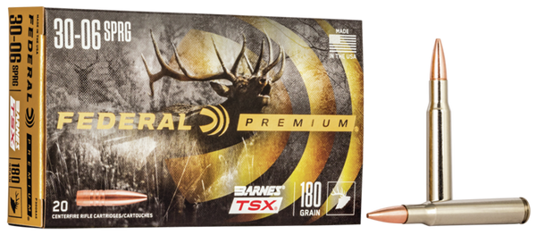 Federal P3006AE Premium  30-06Springfield 180gr Barnes TSX 20 Per Box/10 Case